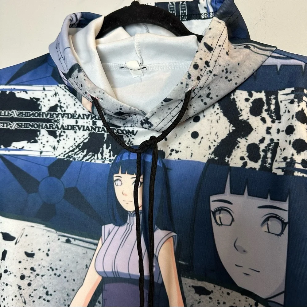 Naruto Tie Dye Hoodie Medium Hinata Hyuga Anime Youth Long‎ Sleeves.A164